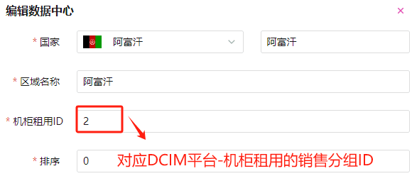 l 配置数据中心和线路：此处的配置用于用户进行购相关操作界面截图