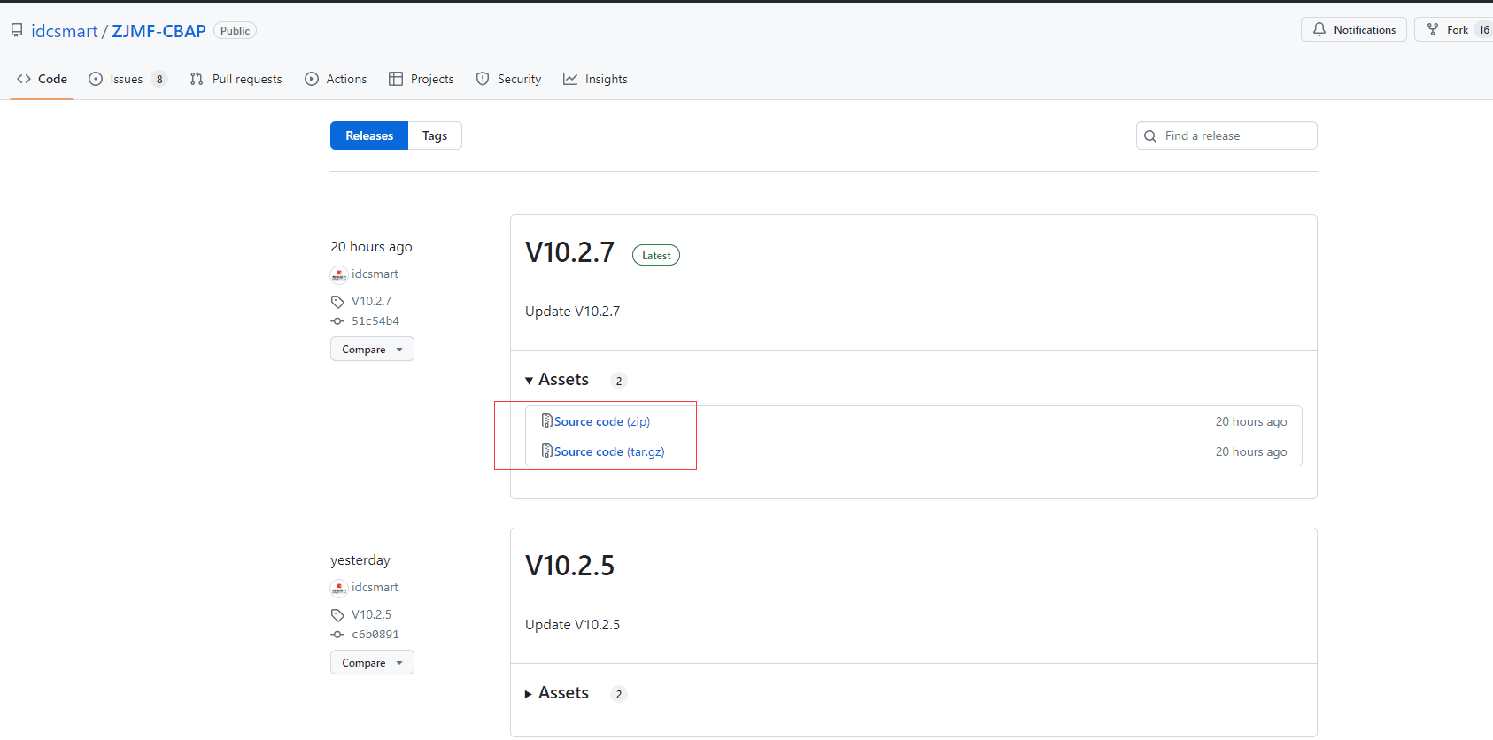 github 下载地址界面截图