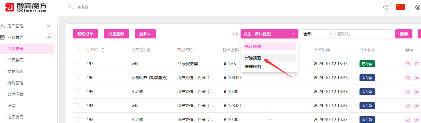在视图框选里点击新建视图界面截图