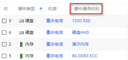 内存名称数量 多组内存/硬盘用英文逗号分隔 例：演示内存 4界面截图