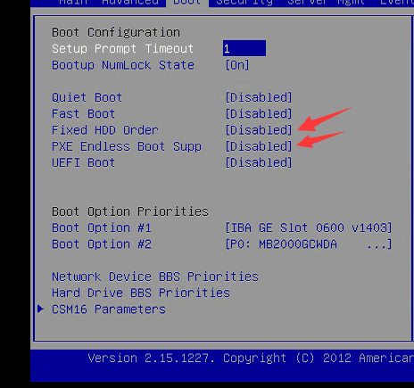 解决办法：在 BIOS 中关闭 Fixed HD 相关操作界面截图