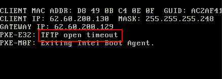 故障现象：IP 地址无误，但控制台提示 ARP/TFTP 时间耗尽界面截图（二）
