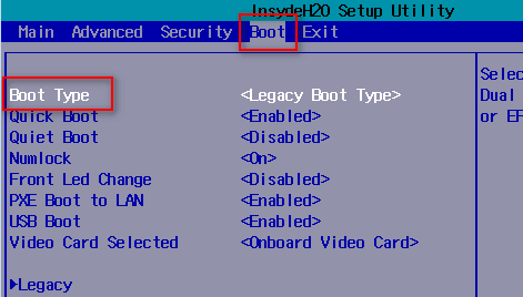 在弹出的菜单选项对话框中选择【Dual Boot 相关操作界面截图
