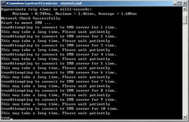 ①cmd 窗口循环提示：“trueAttempt 相关操作界面截图