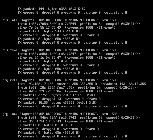1）用 ifconfig 命令查看网络配置（若系相关操作界面截图