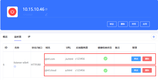 点击添加转发规则按钮，直接进入转发规则参数配置界面界面截图